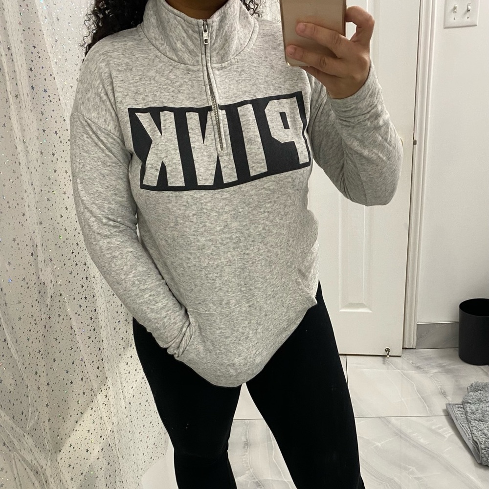 PINK quarter zip sweater